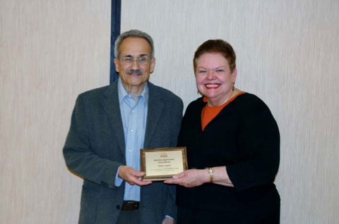 Allan Carter, Volunteer of the Year Award Winner with Carol Simler, DuPage PADS Executive Director.