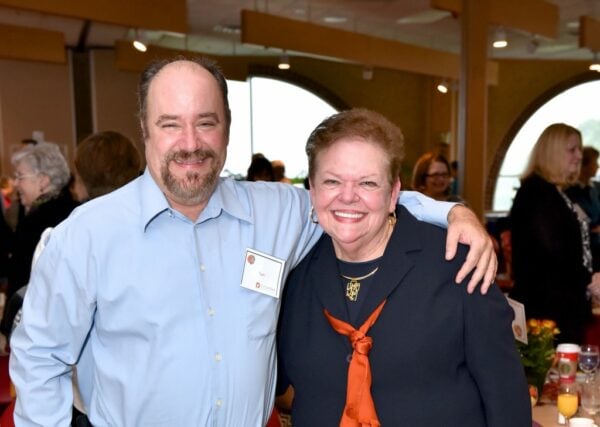 Tom with Carol Simler, DuPagePads President & CEO at Wake Up Your Spirit Breakfast 2015.