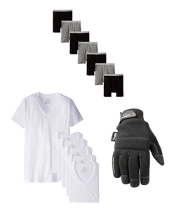 gloves and clothing